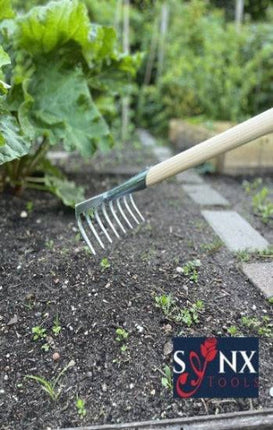 Râteau de jardin 8 dents galvanisé - Complet avec manche de 160 cm