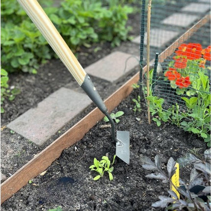 Synx Tools Houe droite 12 cm avec manche 160 cm + Râteau de jardin 3 dents avec manche 150 cm