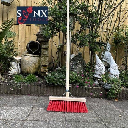 Synx Tools Balai de rue en nylon 35 cm - Balais d'extérieur - Balai de jardin avec manche 150 cm - Balai de terrasse