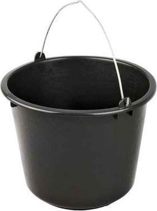 Synx Tools bouwemmer 12L zwart met metalen handvat