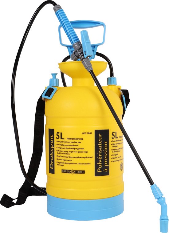 Talen Tools professionele drukspuit 5L geel en blauw
