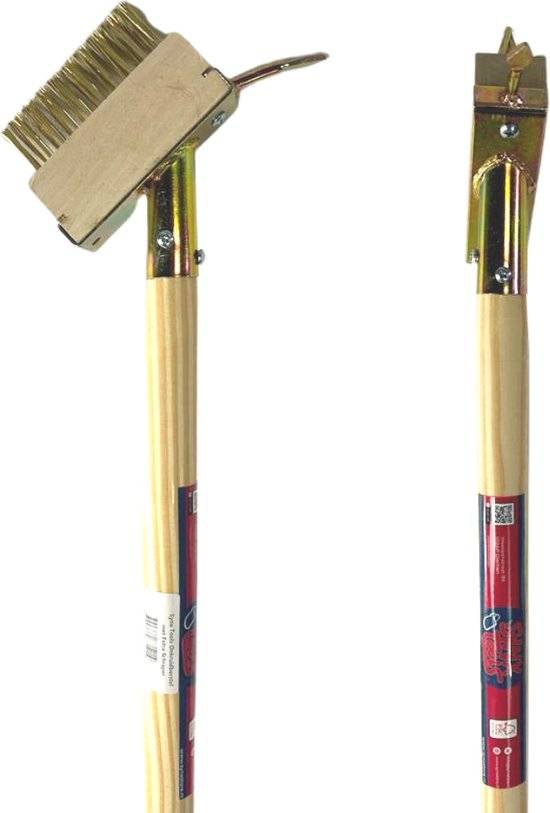 Synx Tools Brosses à joints - brosse en acier pour mauvaises herbes - Désherbeurs - Avec support et manche 160 cm