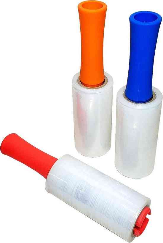 3 rouleaux de film étirable avec dévidoir à poignée 750 cm x 14 cm