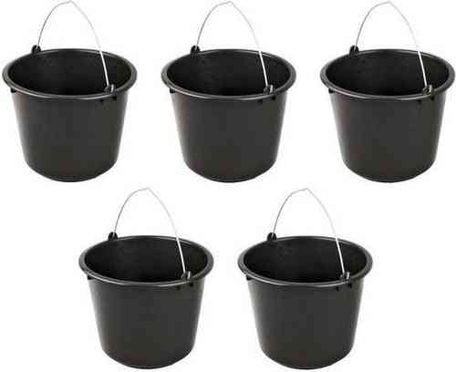 5 seaux ménagers robustes 12 litres Seau de chantier Seau de nettoyage