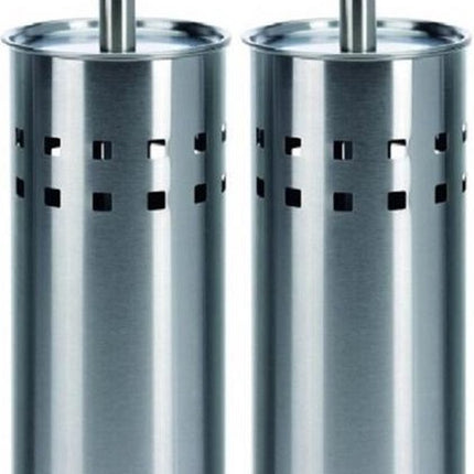 Set van 2 RVS wc-borstelhouders 39 cm hoog