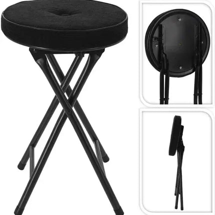 Tabouret/chaise d'appoint - Pliable - Noir/bleu/marron/vert - Ribcord - D33 x H49 cm