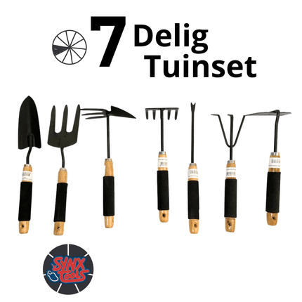 Synx Tools Set d'outils de jardinage 7 pièces - Pelle, houe, râteau