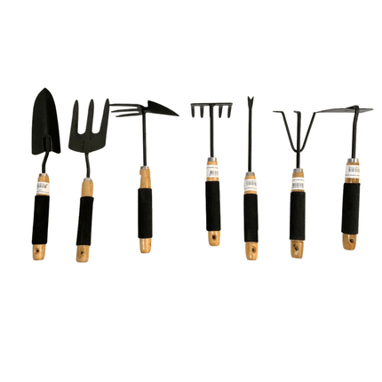 Synx Tools Set d'outils de jardinage 7 pièces - Pelle, houe, râteau