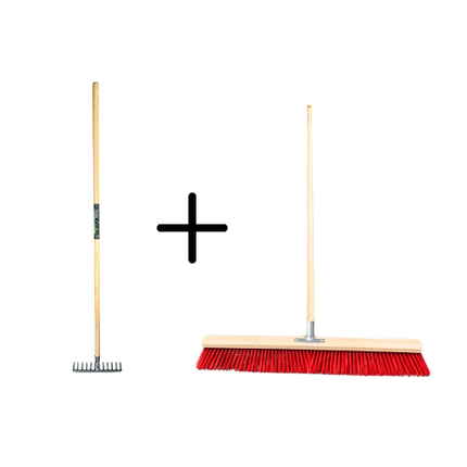 Tuinhark 8 Tanden verzinkt + Nylon Stal Straatbezem 80 cm