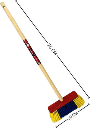 Synx Tools Kinderbezem Geel/blauw - Bezems - Buitenspeelgoed / Speelgoed - tuinierspeelgoed - Schepjes - Kinderen - Totale lengte 76cm
