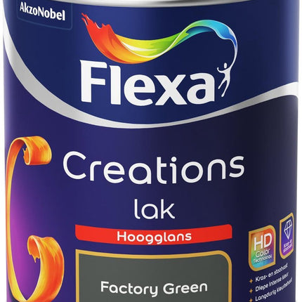 Flexa Creations - Lak Hoogglans - Factory Green - 750 ml