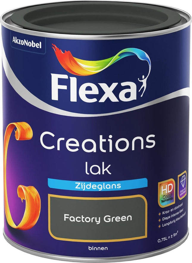 Flexa - Creations - Lak - Zijdeglans - Factory Green - 750 ml