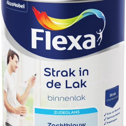 Flexa Strak in de Lak À base d'eau - Brillant satiné - Bleu tendre - 750 ml