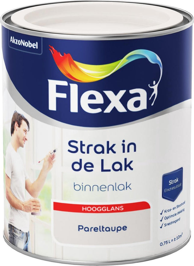 Flexa - Strak in de Lak - À base d'eau - Brillant - taupe nacré - 0,75 litre