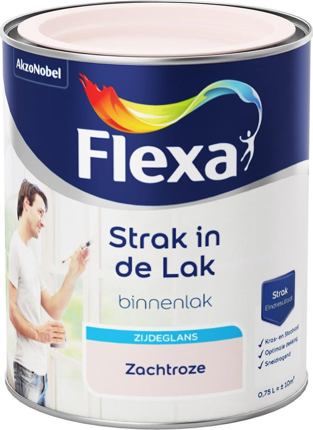 Flexa Strak in de Lak à base d'eau - Satiné - Rose pâle - 750 ml