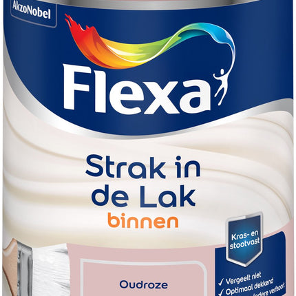 Flexa Strak in de Lak À base d'eau - Satiné - Vieux rose - 750 ml