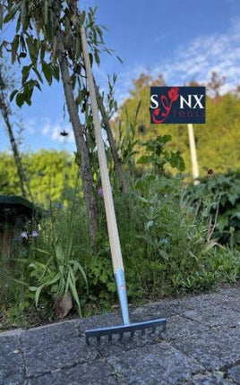 Râteau de jardin 8 dents galvanisé - Complet avec manche de 160 cm
