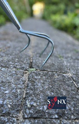 Synx Tools Râteau de jardin à 3 dents - râteau à trois dents - râteaux - cultivateur avec manche de 150 cm