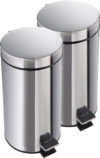 3 poubelles à pédale en acier inoxydable 5 L - Petites poubelles