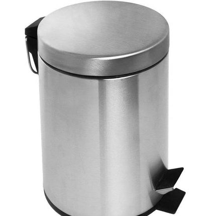 Poubelle en acier inoxydable 3 L avec porte-brosse de toilettes et brosse de toilettes assortis | Brosse de toilettes | Poubelle | Acier inoxydable | Support | Poubelle à pédale | Poubelles | Poubelle