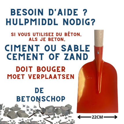 Pelle à béton Synx Tools rouge - Pelles/bêches - Manche inclus