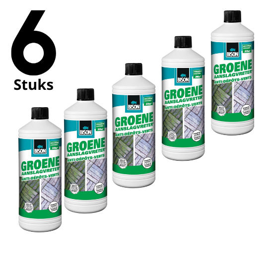 6X Nettoyant anti-salissures Bison - anti-salissures vert 1 litre Pour 200 m² de désherbage