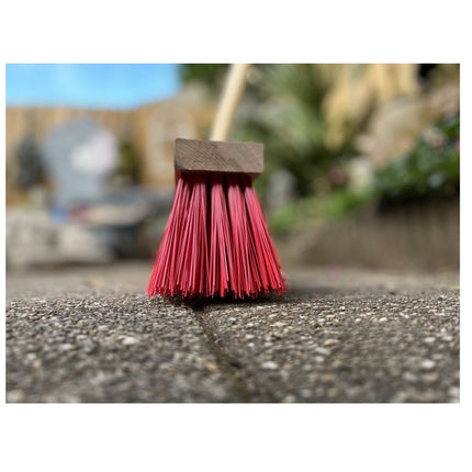 Synx Tools Houe droite avec manche de 160 cm et balai de rue en nylon 40 cm - Balai d'extérieur - Houe - Avec manche de 160 cm