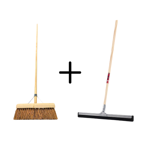 Synx Tools Coco binnenbezem 30cm + Vloertrekker 35cm met Steel 120cm