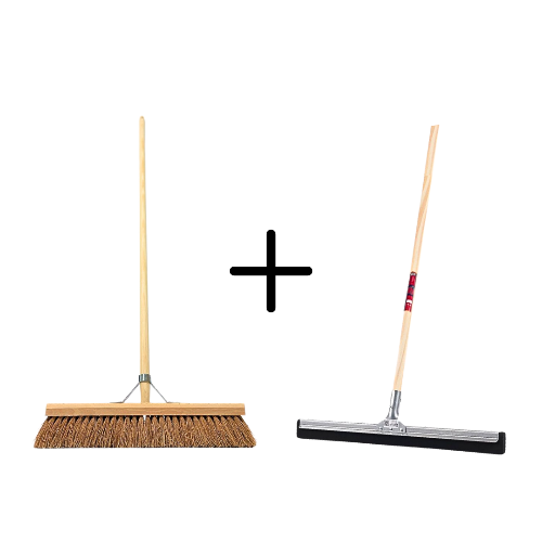 Synx Tools Coco Binnenbezem 50cm + Vloertrekker 35cm met Steel 120cm