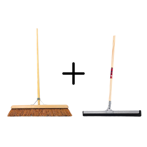 Synx Tools Coco Binnenbezem 60cm + Vloertrekker 35cm met Steel 120cm