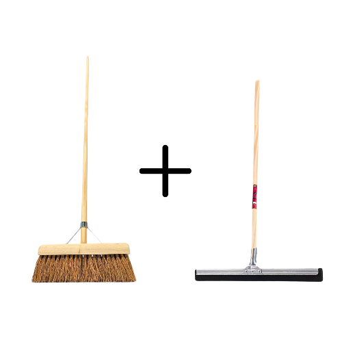 Synx Tools Coco binnenbezem 30cm + Vloertrekker 45cm met Steel 150cm