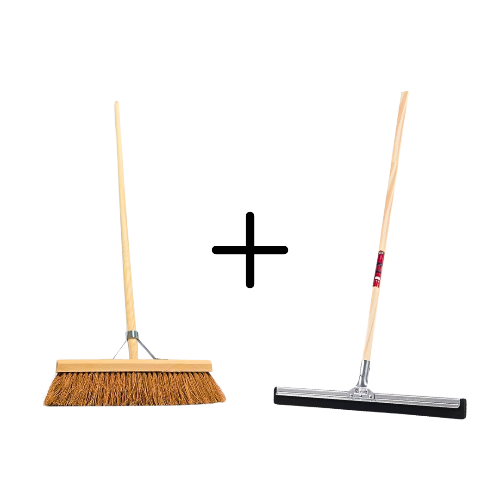 Synx Tools Coco Binnenbezem 40cm + Vloertrekker 35cm met Steel 120cm