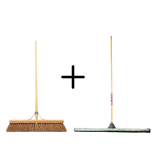 Coco Binnenbezem 50cm + Vloertrekker 100cm met Steel 150cm