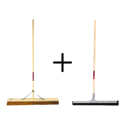 Coco Binnenbezem 90cm + Vloertrekker 60cm met Steel 150cm