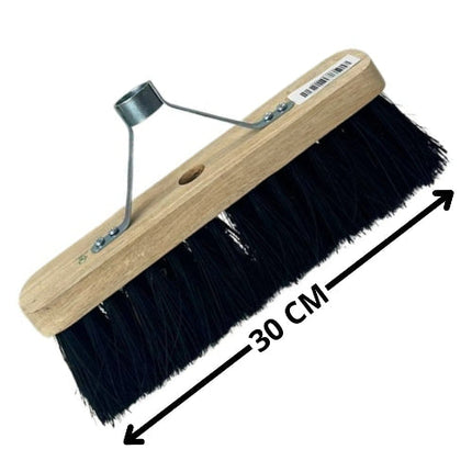 Balai Colombo 30 cm avec support pour manche - Sans manche - Balais - Balai de ville - Poils en fibres synthétiques - Poils de balai de rue
