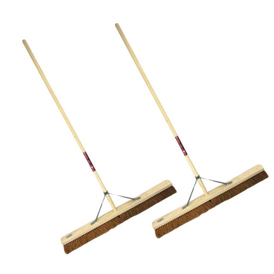 Synx Tools 2x Balai de salle 100 cm  - Balai - balai doux - balai à franges - balai en coco - manche à balai 150 cm
