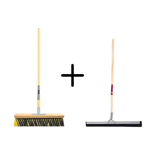 Binnenbezem 40cm La Crema + Vloertrekker 35cm met Steel 150cm