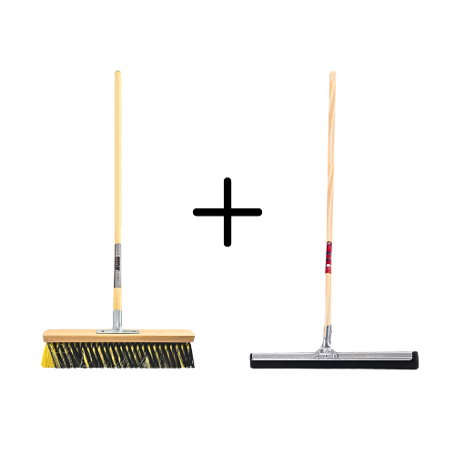 Binnenbezem 40cm La Crema + Vloertrekker 60cm met Steel 150cm