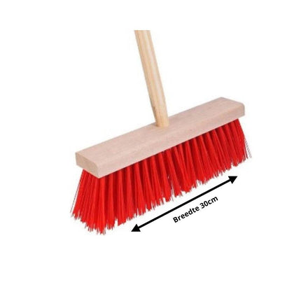 Synx Tools Balai dur rouge 30 cm - Manche de 130 cm inclus