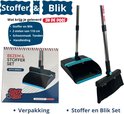 Pelle et balayette à long manche 121 cm, lot de 4 - Synx Tools Balai et balayette à long manche - Pelle et balayette avec dents de nettoyage - balai et balayette
