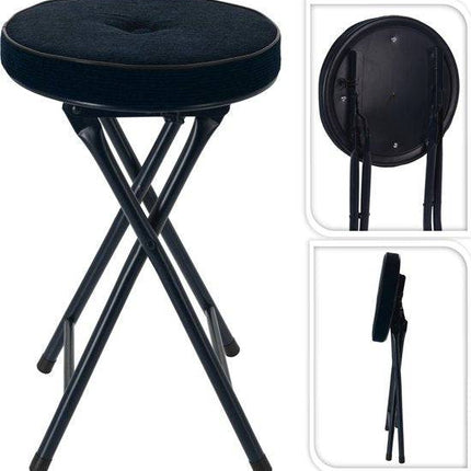 Tabouret/chaise d'appoint - Pliable - Noir/bleu/marron/vert - Ribcord - D33 x H49 cm