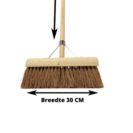 Balai d'intérieur en coco avec manche de 130 cm | Balai d'intérieur 30 cm - balai d'intérieur