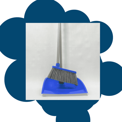 Balai et pelle en plastique avec long manche - Kit de nettoyage 80 cm - bleu7