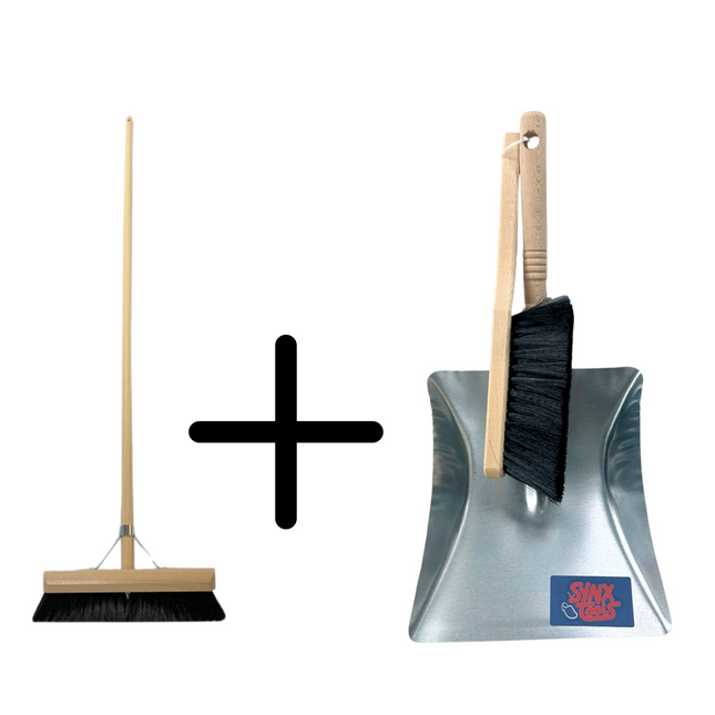 Balai d'intérieur Synx Tools 30 cm et ensemble pelle et balayette noirs
