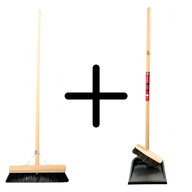 Synx Tools balai Balai d'intérieur 40 cm et pelle et balayette à long manche 97 cm