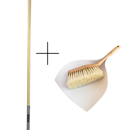 Balai intérieur Synx Tools en crin de cheval 29 cm - Balai doux - Balai souple - Manche 120 cm inclus -  Balai avec ensemble poubelle/pelle « bambou » collection « ECO »