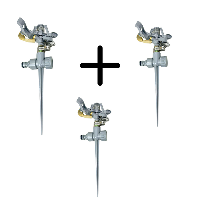 Synx Tools set de 3 arroseurs sectoriels - arroseur - laiton - 360 degrés - limiteur de secteur - portée 14 m