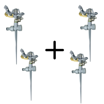 Synx Tools set de 4 arroseurs sectoriels - arroseur - laiton - 360 degrés - limiteur de secteur - portée 14 m