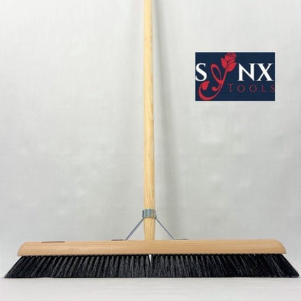 Synx Tools Crin de cheval 60 cm + raclette 35 cm avec manche 120 cm - Balai d'intérieur – Nettoyeur de sol – Serpillères – Balai d'intérieur doux avec manche 160 cm