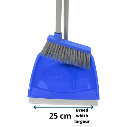 Synx Tools Pelle à poussière et balayette à long manche Bluemotion 80 cm - Pelle à poussière et balayette